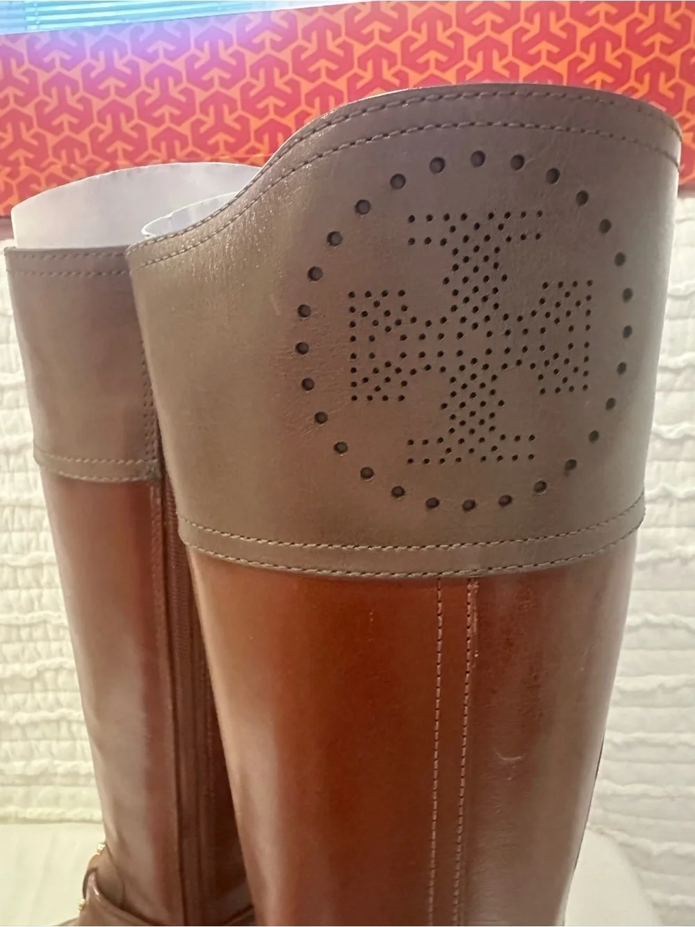 Tory Burch Daniela Riding Boot Size Brown 6.5